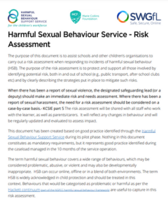 Harmful Sexual Behaviour Risk Assessment Template